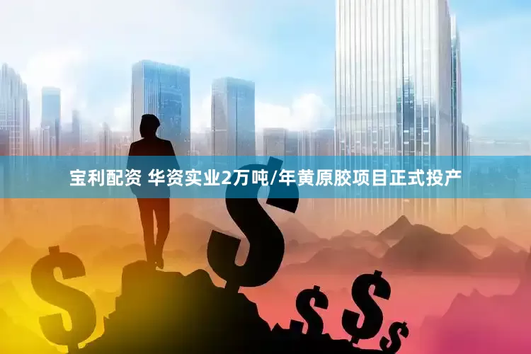 宝利配资 华资实业2万吨/年黄原胶项目正式投产